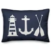 Navy Coastal Symbols Pillow-Kirkland's Home Clearance