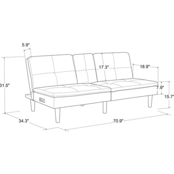 Navy Console Usb Port Convertible Sofa-Kirkland's Home New