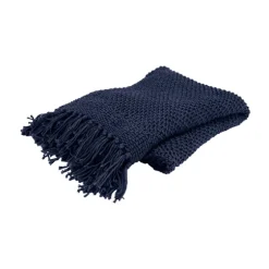 Navy Cotton Tassel Throw-Kirkland's Home Discount