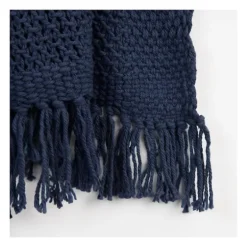 Navy Cotton Tassel Throw-Kirkland's Home Discount
