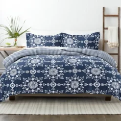 Navy Daisy Medallion King 3-Pc. Comforter Set-Kirkland's Home Flash Sale