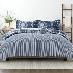 Navy Daisy Medallion King 3-Pc. Comforter Set-Kirkland's Home Flash Sale