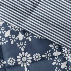 Navy Daisy Medallion King 3-Pc. Comforter Set-Kirkland's Home Flash Sale