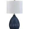 Navy Diamond Cut Glass Table Lamp-Kirkland's Home Outlet