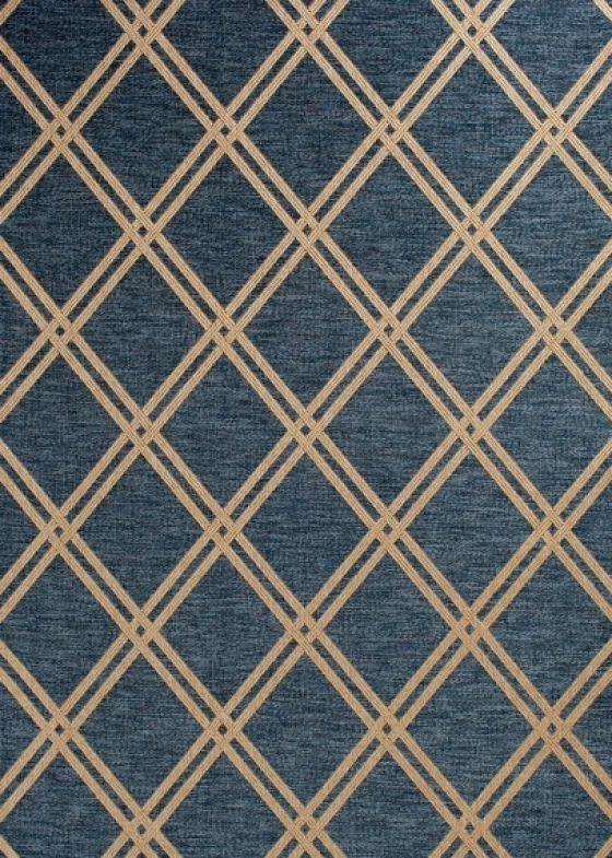 Navy Diamond Indoor/Outdoor Area Rug, 5X7-Kirkland's Home New