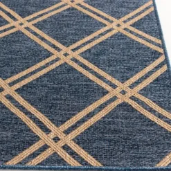 Navy Diamond Indoor/Outdoor Area Rug, 5X7-Kirkland's Home New