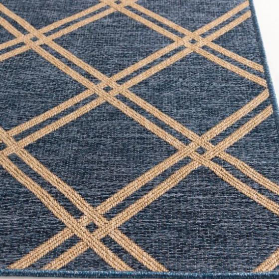 Navy Diamond Indoor/Outdoor Area Rug, 5X7-Kirkland's Home New
