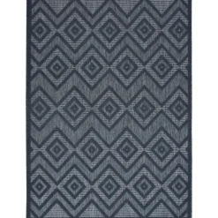 Navy Diamond Indoor/Outdoor Area Rug, 5X7-Kirkland's Home Shop
