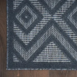 Navy Diamond Indoor/Outdoor Area Rug, 5X7-Kirkland's Home Shop