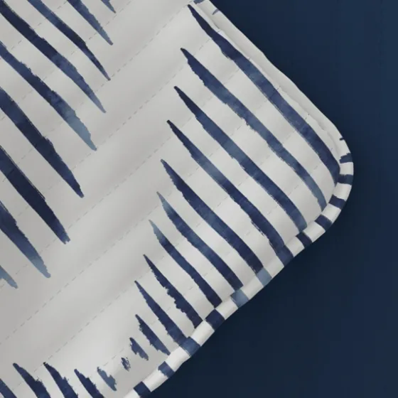 Navy Diamond Line Reversible 2-Pc. Twin Quilt Set-Kirkland's Home Shop