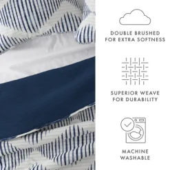 Navy Diamond Line Reversible 2-Pc. Twin Quilt Set-Kirkland's Home Shop