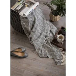 Navy Diamond Stitched Throw-Kirkland's Home Sale