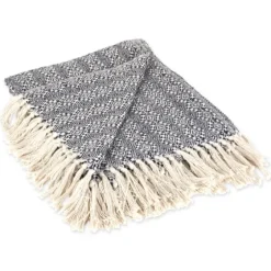 Navy Diamond Stitched Throw-Kirkland's Home Sale