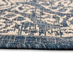 Navy Embellished Scroll Indoor/Outdoor Rug, 4X7-Kirkland's Home Cheap