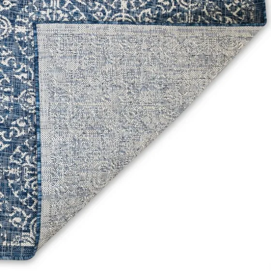 Navy Embellished Scroll Indoor/Outdoor Rug, 4X7-Kirkland's Home Cheap