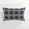 Navy Embroidered Medallion Lumbar Pillow-Kirkland's Home Online