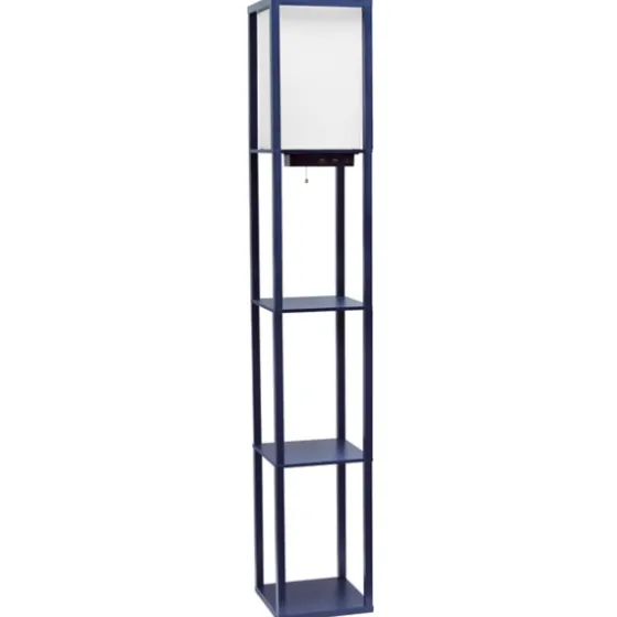 Navy Etagere Shelf Charging Floor Lamp-Kirkland's Home Store