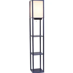 Navy Etagere Shelf Charging Floor Lamp-Kirkland's Home Store
