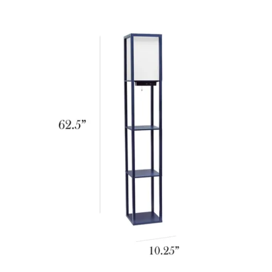Navy Etagere Shelf Charging Floor Lamp-Kirkland's Home Store
