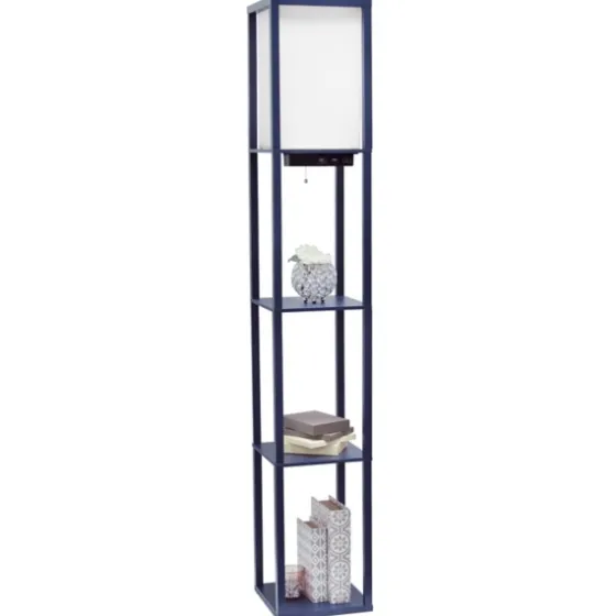 Navy Etagere Shelf Charging Floor Lamp-Kirkland's Home Store