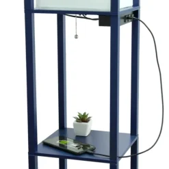 Navy Etagere Shelf Charging Floor Lamp-Kirkland's Home Store