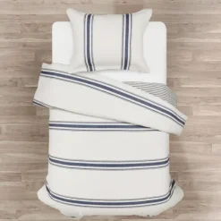 Navy Farmhouse Stripe 2-Pc. Twin Xl Duvet Set-Kirkland's Home Clearance
