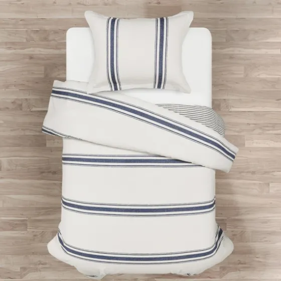 Navy Farmhouse Stripe 2-Pc. Twin Xl Duvet Set-Kirkland's Home Clearance