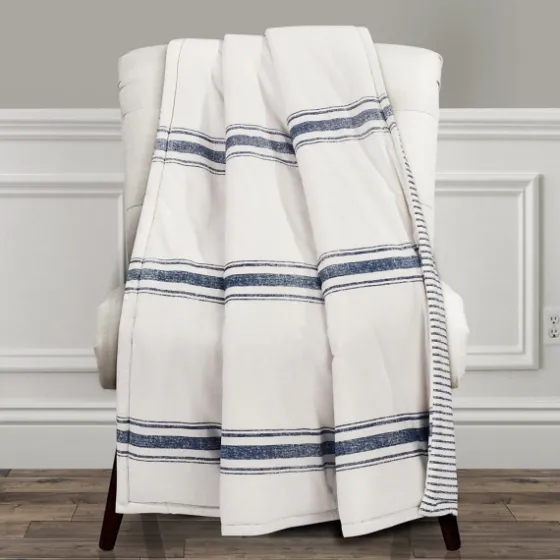Navy Farmhouse Stripe Throw-Kirkland's Home Best