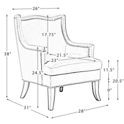 Navy Faux Leather Wingback Accent Chair-Kirkland's Home Best Sale