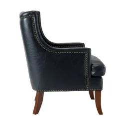 Navy Faux Leather Wingback Accent Chair-Kirkland's Home Best Sale