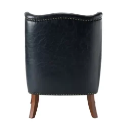 Navy Faux Leather Wingback Accent Chair-Kirkland's Home Best Sale