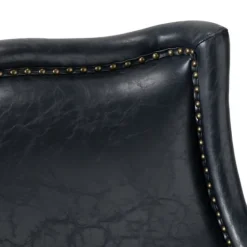 Navy Faux Leather Wingback Accent Chair-Kirkland's Home Best Sale