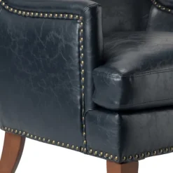 Navy Faux Leather Wingback Accent Chair-Kirkland's Home Best Sale