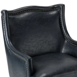 Navy Faux Leather Wingback Accent Chair-Kirkland's Home Best Sale