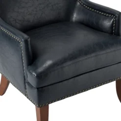 Navy Faux Leather Wingback Accent Chair-Kirkland's Home Best Sale