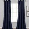 Navy Faux Linen Curtain Panel Set, 84 In.-Kirkland's Home Hot