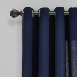 Navy Faux Linen Curtain Panel Set, 84 In.-Kirkland's Home Hot