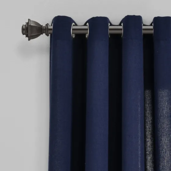 Navy Faux Linen Curtain Panel Set, 84 In.-Kirkland's Home Hot