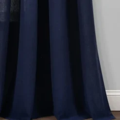 Navy Faux Linen Curtain Panel Set, 84 In.-Kirkland's Home Hot