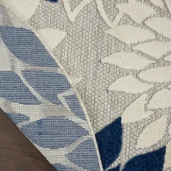 Navy Floral Burst Round Outdoor Area Rug, 7X7-Kirkland's Home Best