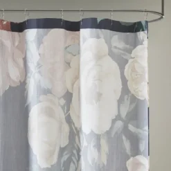 Navy Floral Cotton Shower Curtain-Kirkland's Home Outlet
