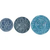 Navy Floral Metal Plate Wall Plaques, Set Of 3-Kirkland's Home Outlet