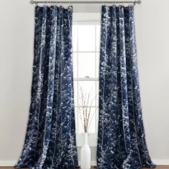 Navy Forest Curtain Panel Set, 84 In.-Kirkland's Home Shop