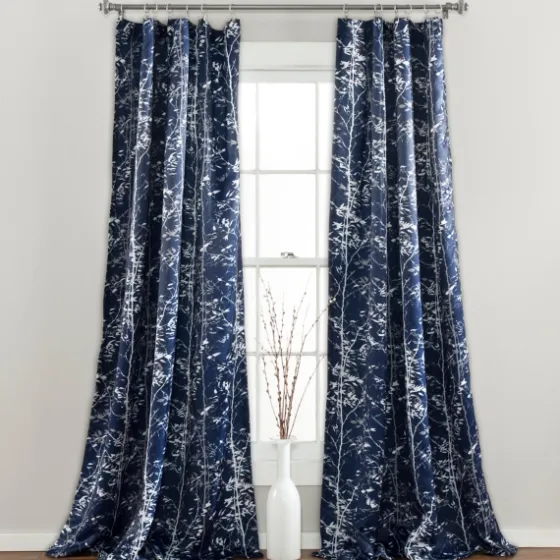 Navy Forest Curtain Panel Set, 84 In.-Kirkland's Home Shop