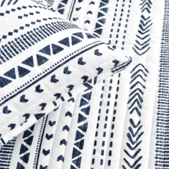 Navy Geometric Full/Queen Reversible Quilt Set-Kirkland's Home Cheap