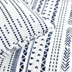 Navy Geometric Full/Queen Reversible Quilt Set-Kirkland's Home Cheap