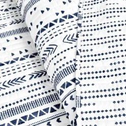 Navy Geometric Full/Queen Reversible Quilt Set-Kirkland's Home Cheap
