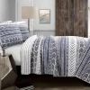 Navy Geometric 3-Pc. King Quilt Set-Kirkland's Home Best