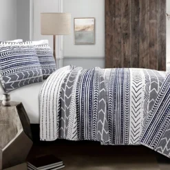 Navy Geometric 3-Pc. King Quilt Set-Kirkland's Home Best