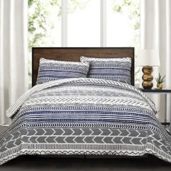 Navy Geometric 3-Pc. King Quilt Set-Kirkland's Home Best